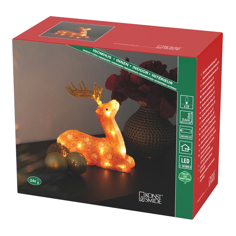 LED Acryl Rentier, 24 LED
