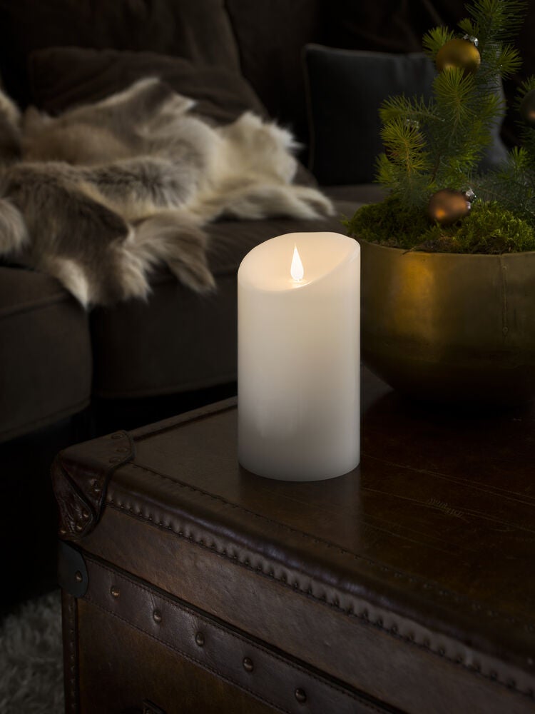 Vaxljus 10,2x17,8cm LED vit
