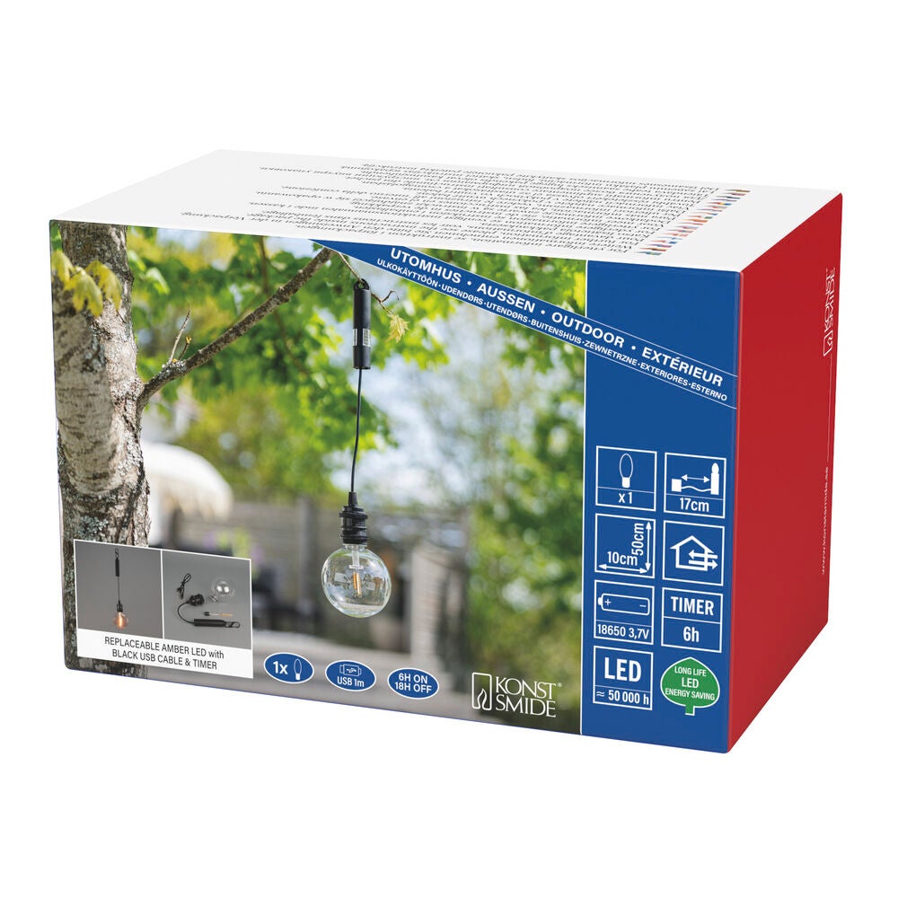 LED Akku Kabelleuchte ,1 Globe