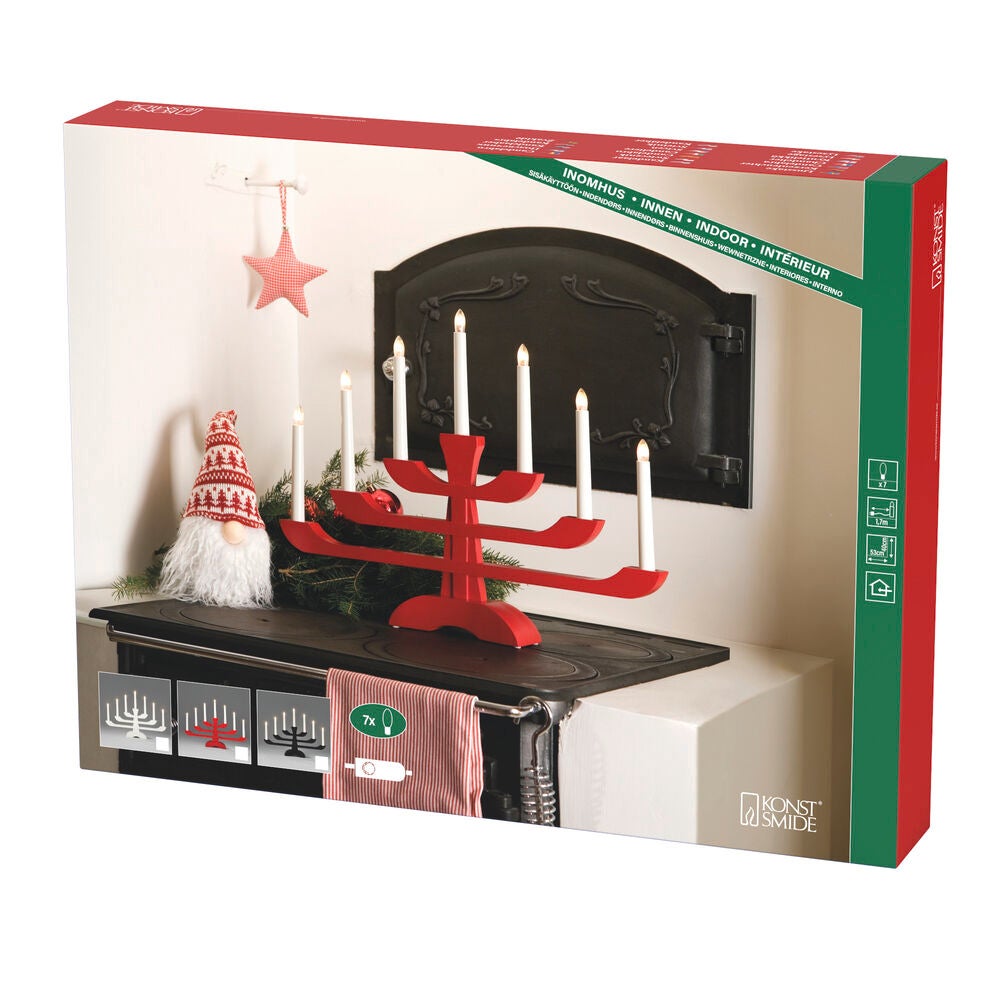 7 Bulb Wooden Candlestick