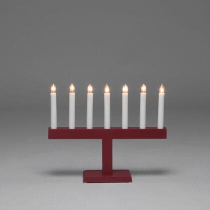 7 Bulb Candlestick, Red