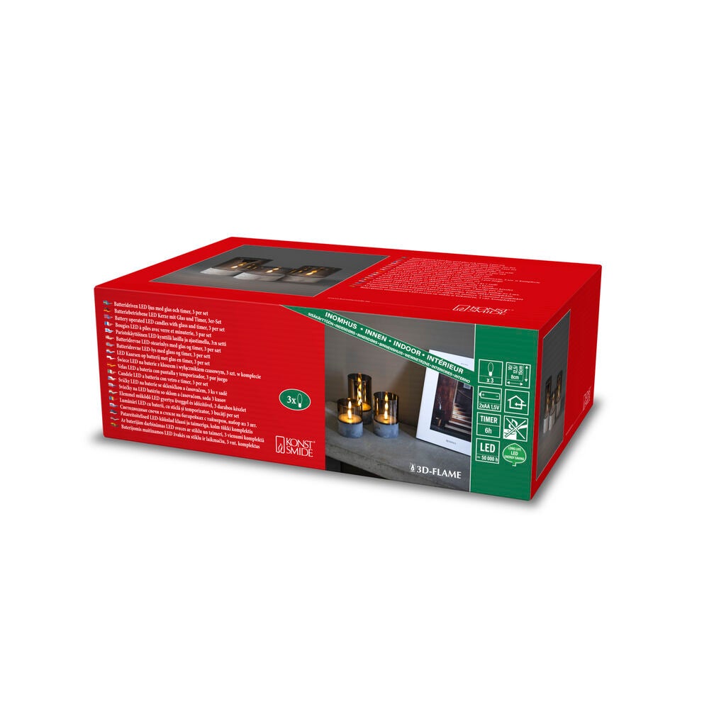 B/O LED Candles with glass