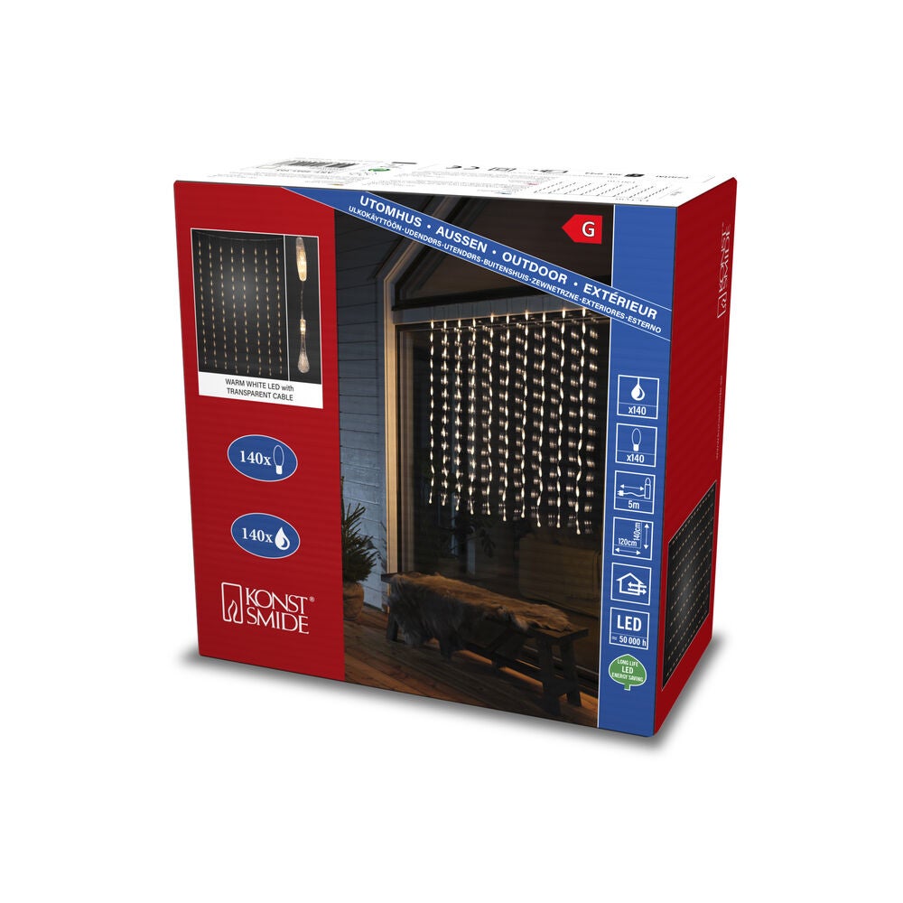 Gardinslinga droppar 140 LED