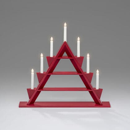 Elljusstake 7 lj trä röd