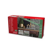 Elljusstake 4 ljus trä grön