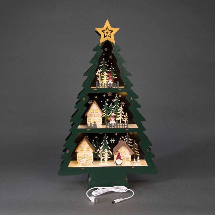 LED Holzweihnachtsbaum, 10 ww