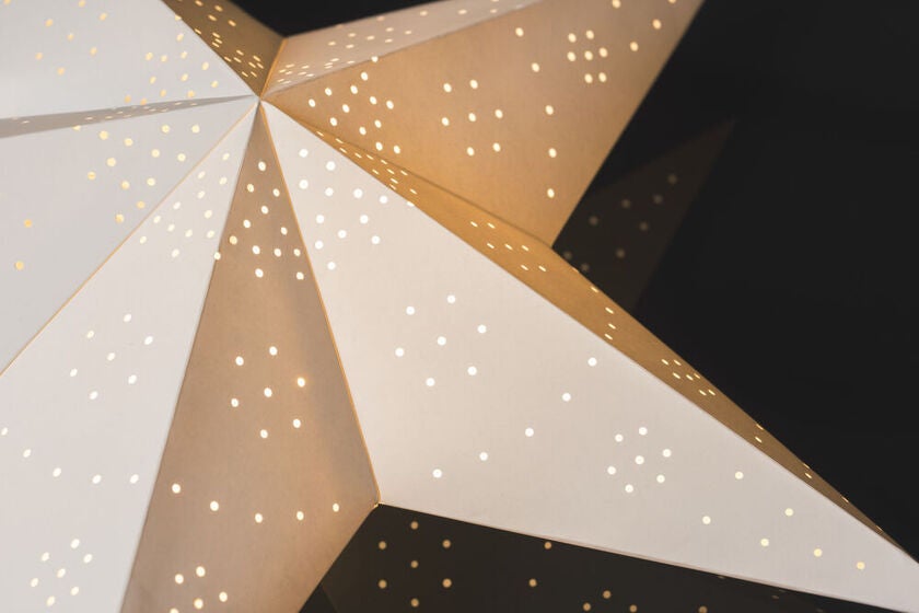 Pappersstjärna vit mässingsfot