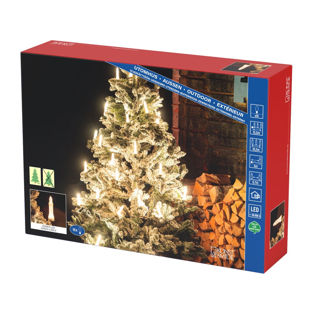 X-mas tree lights 16 LED outd.