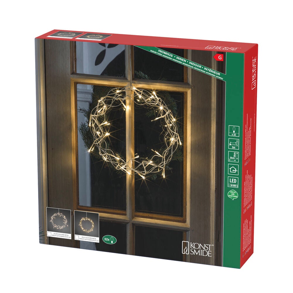 Wreath of gold metal, LED