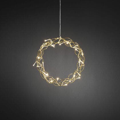 Metal Wreath, Gold Col. LED