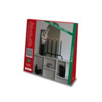 Elljusstake 4 ljus met. svart