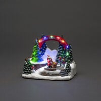 LED Szenerie Santa u. Kinder