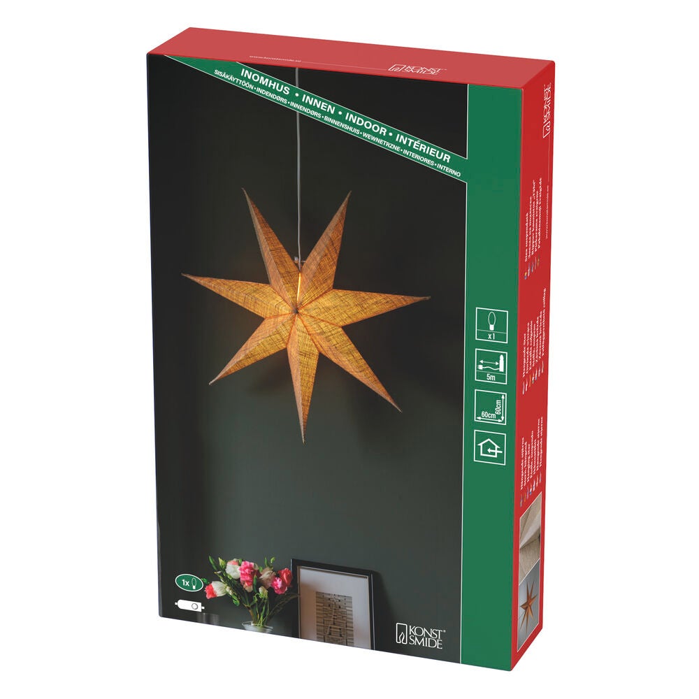 Paper star 60cm hemp