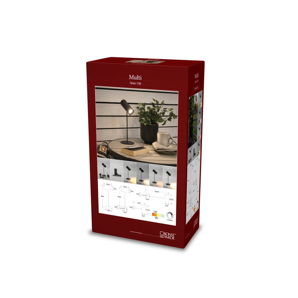 Multi bordslampa Svart USB