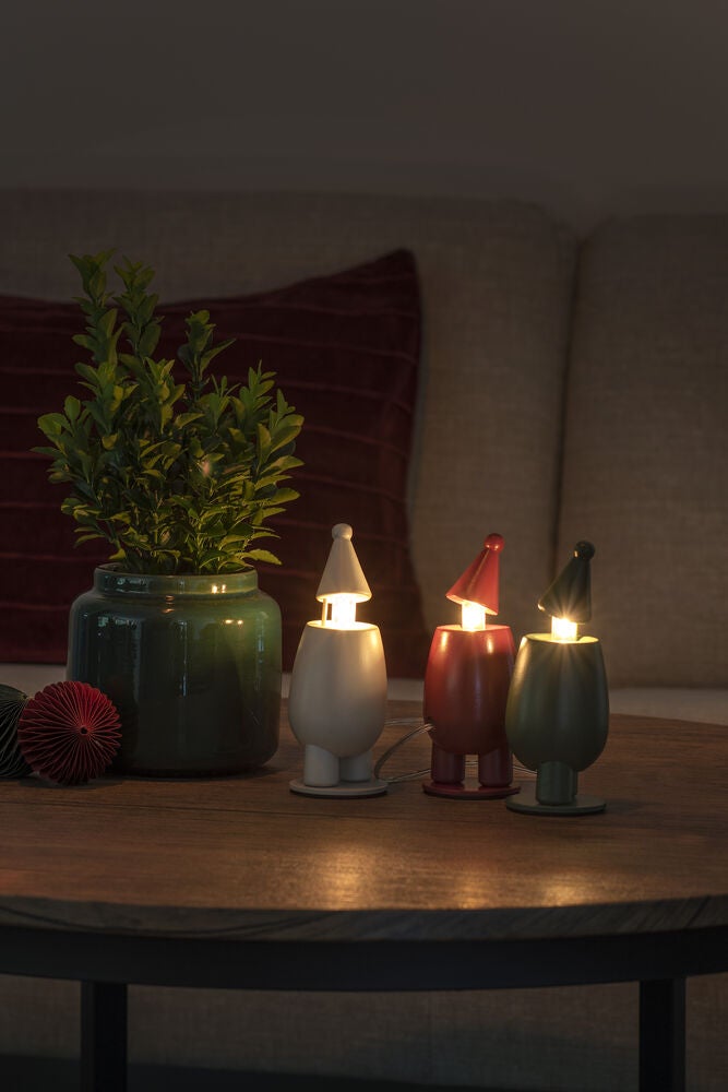 Elljusstake 3 ljus trä LED