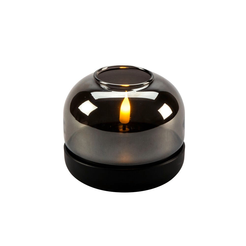 Glass lantern LED Black