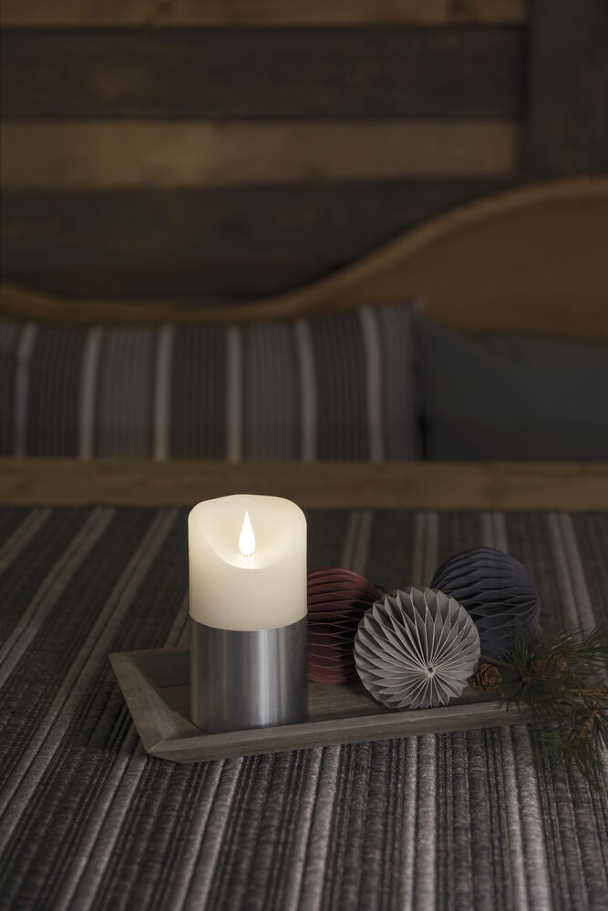 Vaxljus med silverfolie 13,5cm