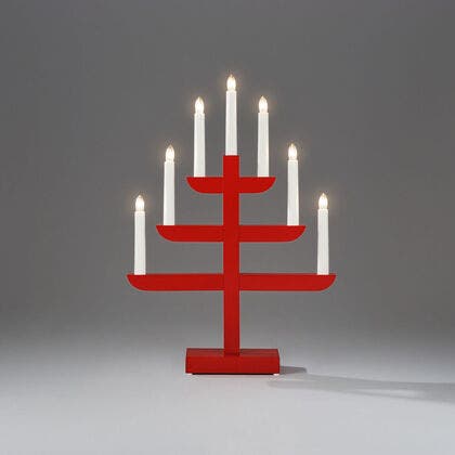 7 Bulb Candlestick Red