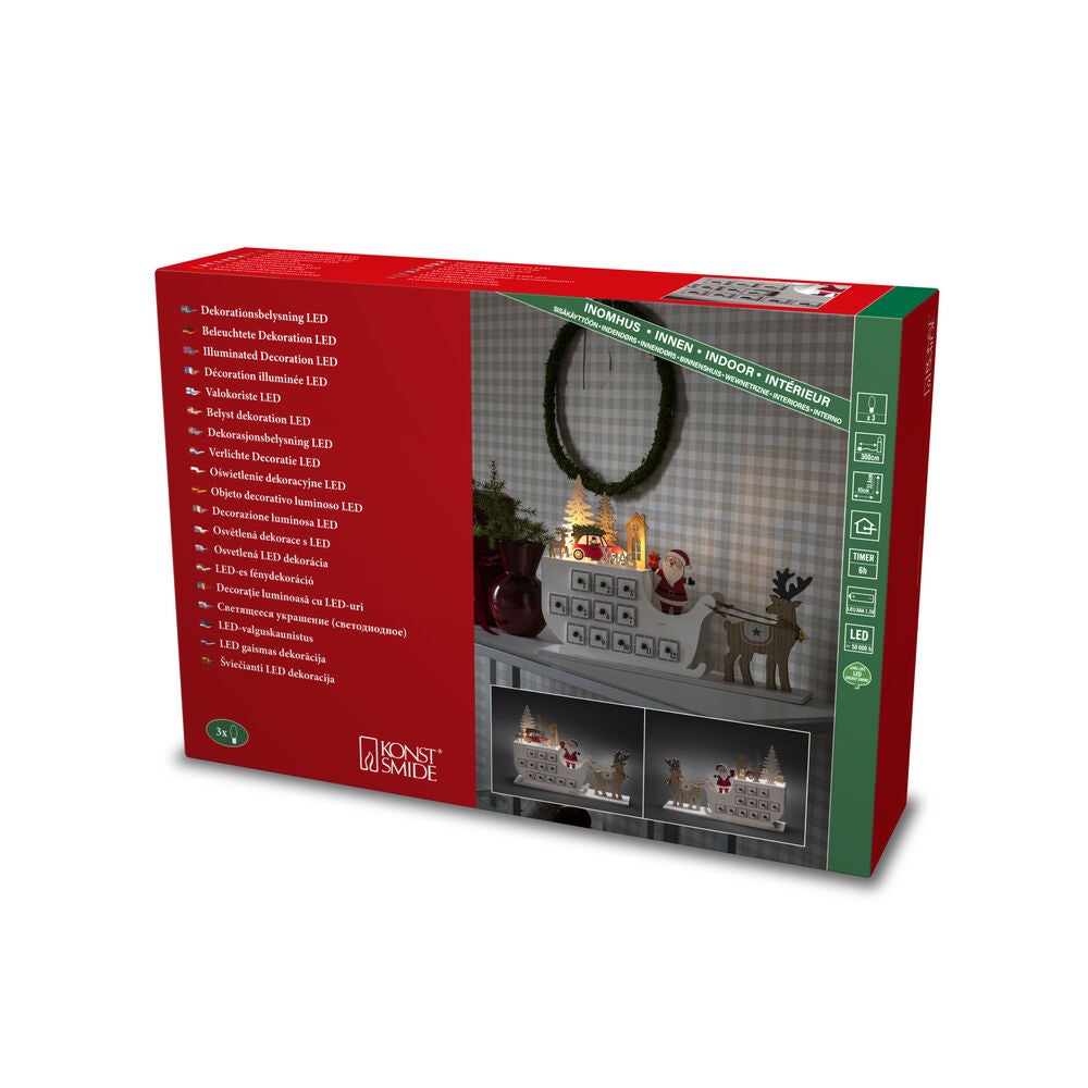 Siluett motiv kalender trä LED