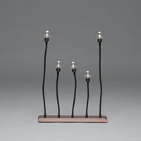 5 Bulb Metal C/Stick Blk/Copp