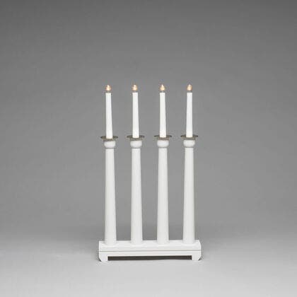 4 Bulb Candlestick White