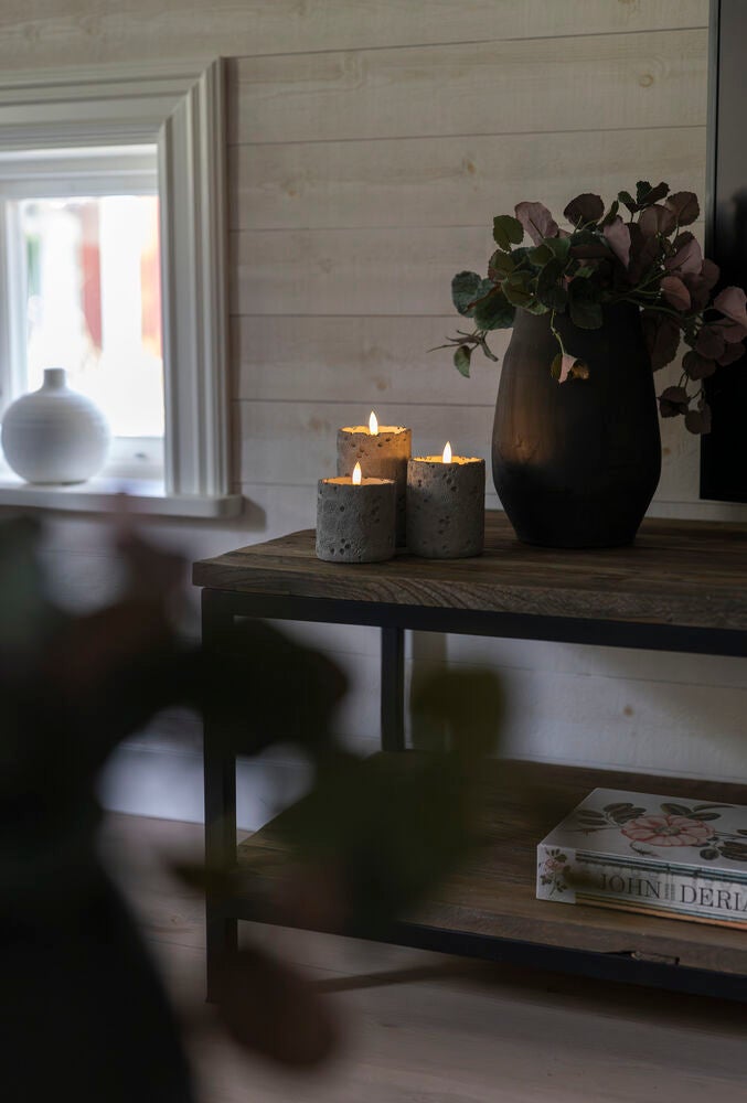 B/O cement candle light LED