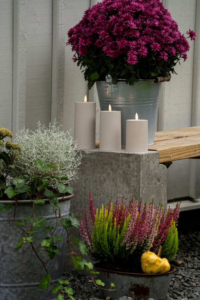 LED candle Beige 12cm 2xAA