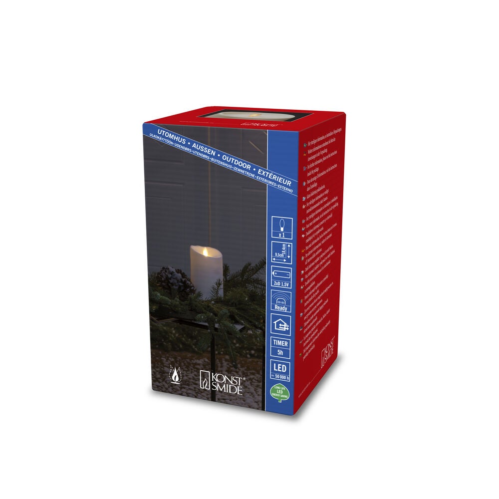 B/O candle LED 9,5x18,4 cm