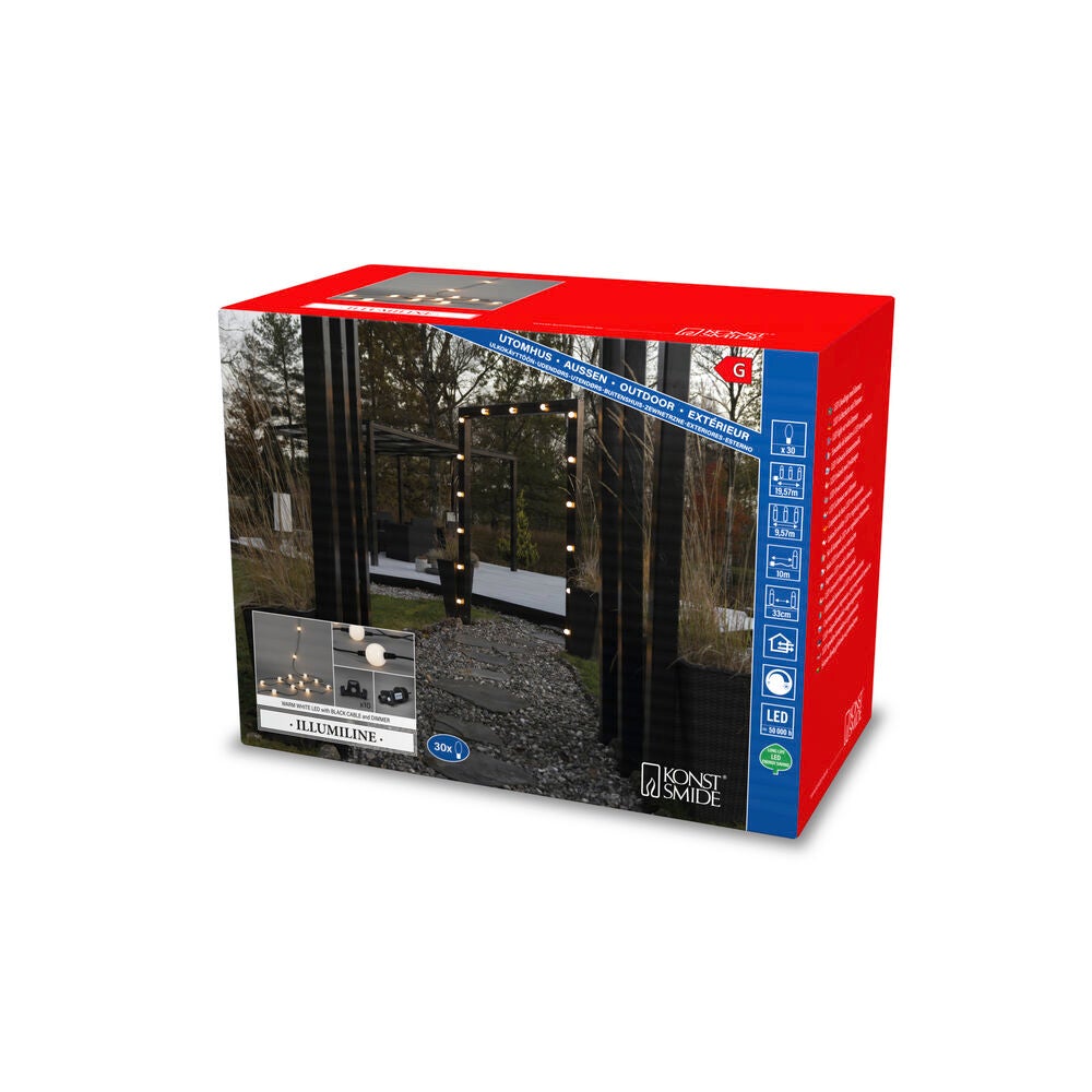 Ljusslinga 30 opal lampor, LED