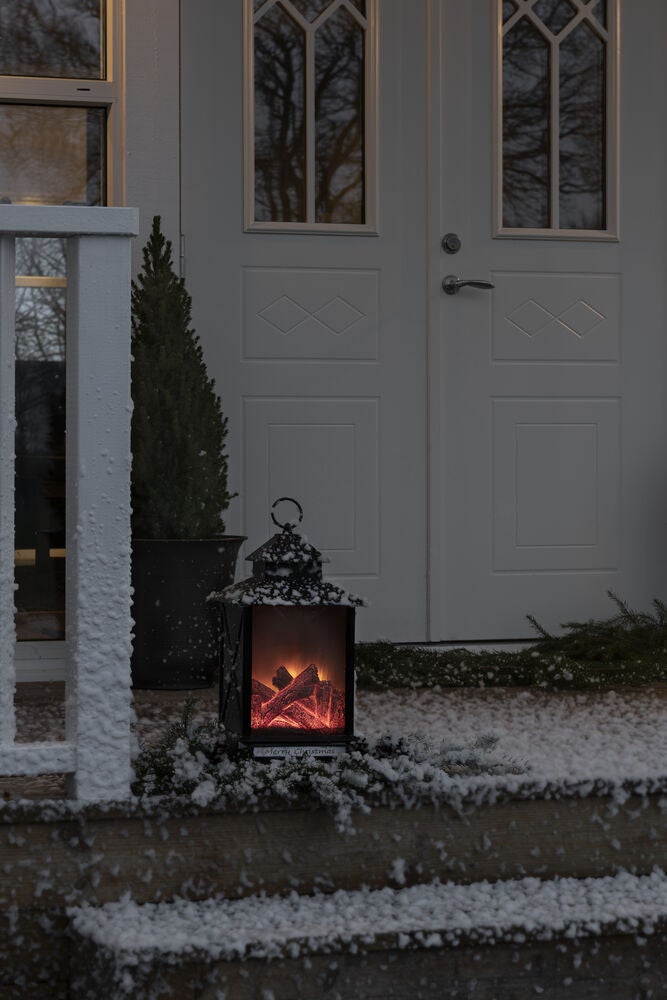 LED Laterne, gr., Kamin, 
