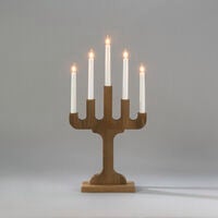 Elljusstake 5 ljus trä valnöt