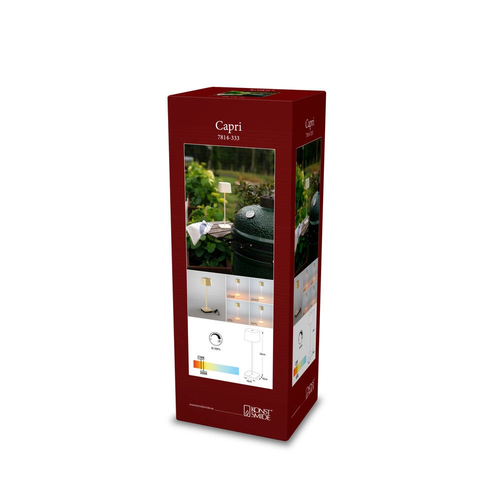 Capri bordslampa gräddvit USB