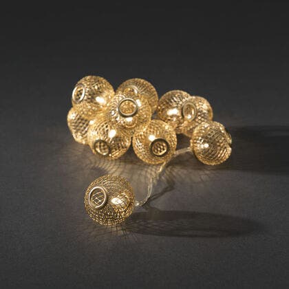Slinga 10 guld bollar LED