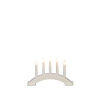 Elljusstake 5 ljus trä vit