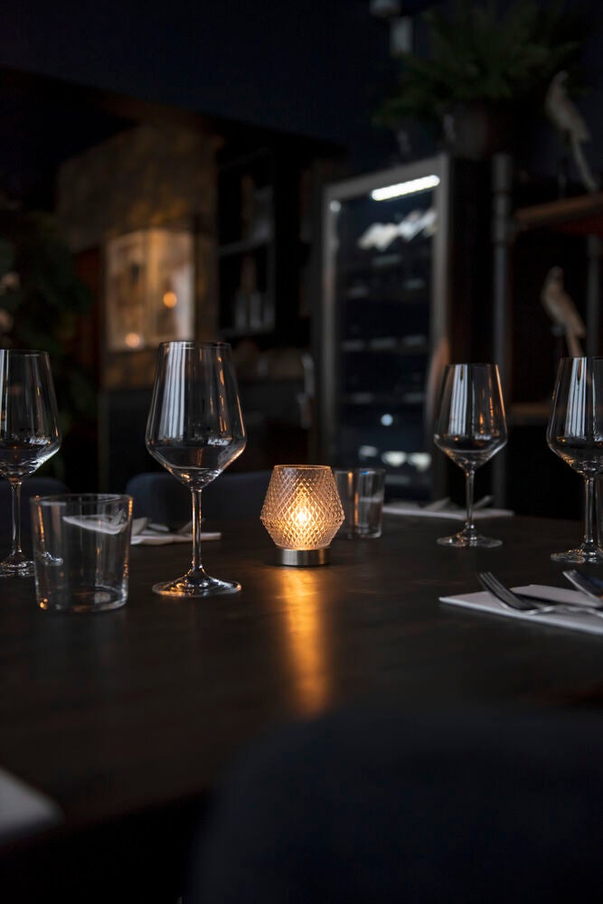 Rechargeable Glass Candle. LED