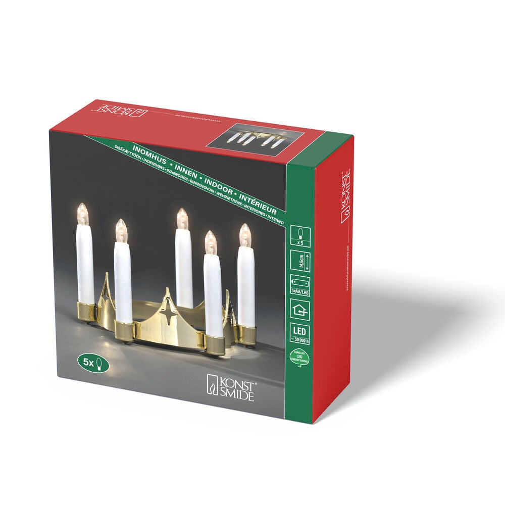 Kerzenkrone golbfarben LED