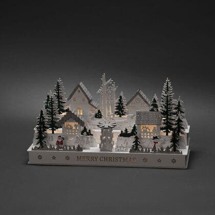 LED Holzsilhouette Haus, 12 ww