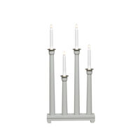 Candlestick wood 4 bulbs grey