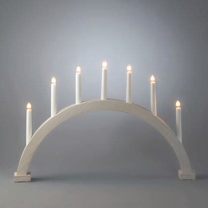 Ljusstake vitbetsad bågformade