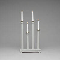 Candlestick wood 4 bulbs grey
