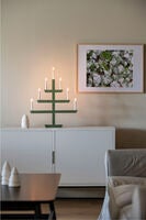 Träljusstake 7 lampor Grön 