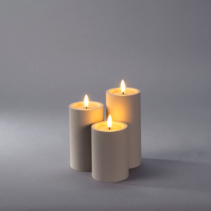 LED candle Beige 12cm 2xAA