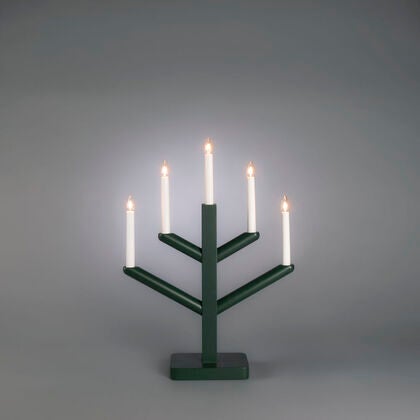 Holzleuchter Holz 5 Lampen Grü