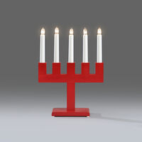 Elljusstake 5 lj trä röd