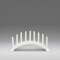 Elljusstake 9 ljus trä vit