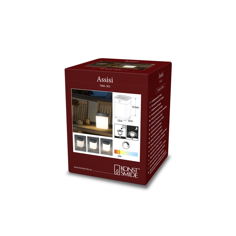 Assisi solar table lamp