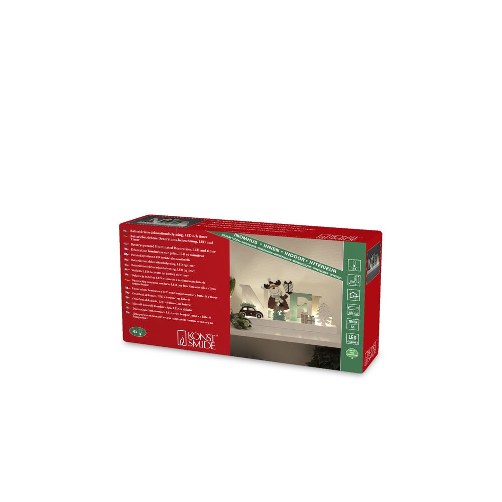 LED Holzsilhouette Noel, B/O