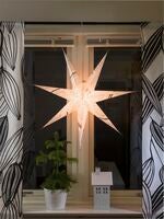 Pappersstjärna vit/nyhet tryck