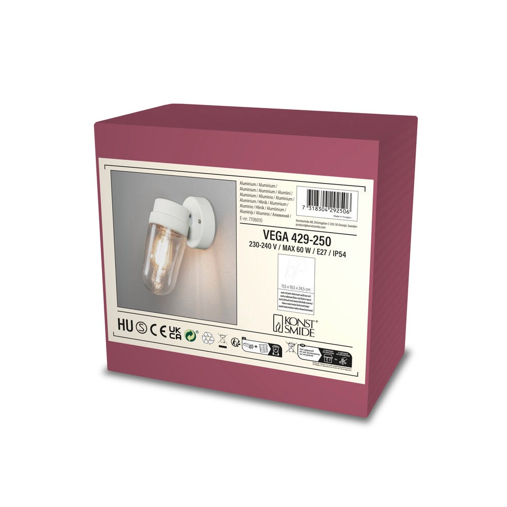 Vega wall lamp white E27