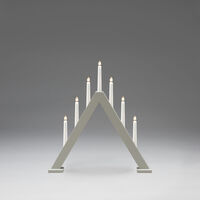 Elljusstake 7 ljus trä grå